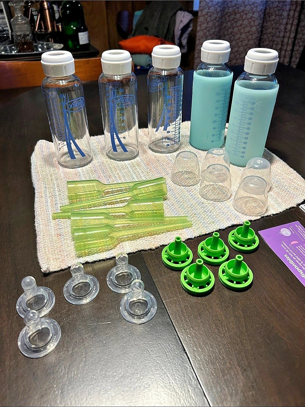 Dr. Brown's Natural Flow Anti-Colic Options+ Narrow Glass Baby Bottle Bundle (5)